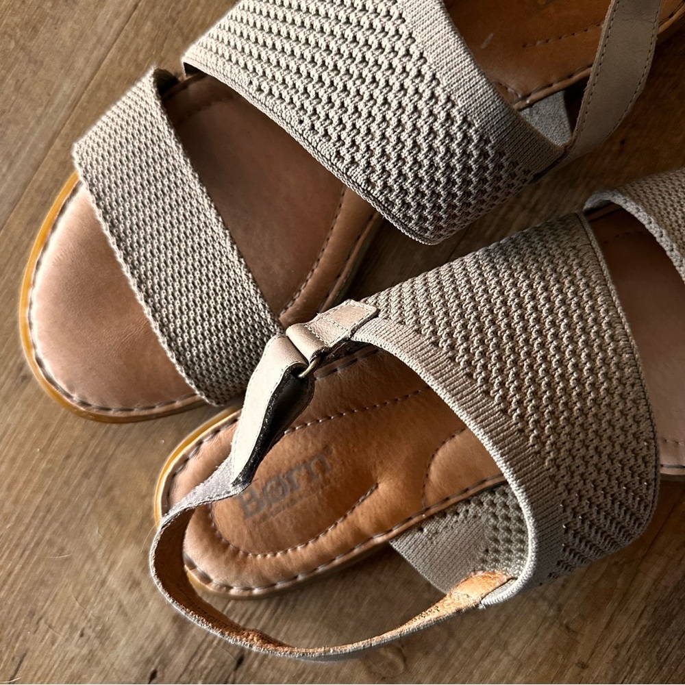 Born Hanz Shell Knit Combo Slingback Sandals